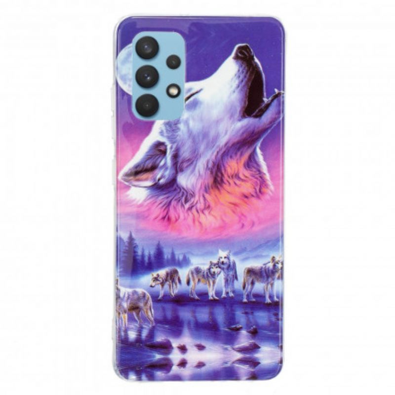 Θήκη Samsung Galaxy A32 4G Σειρά Fluorescent Wolf