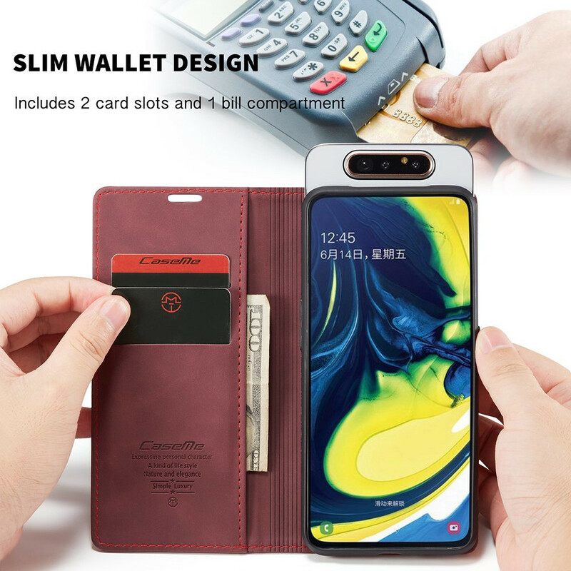 θηκη κινητου Samsung Galaxy A90 / A80 Θήκη Flip Caseme Faux Leather