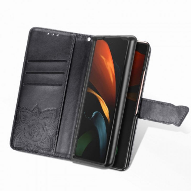 Κάλυμμα Samsung Galaxy Z Fold 2 Σχέδιο Πεταλούδας Με Κορδόνι