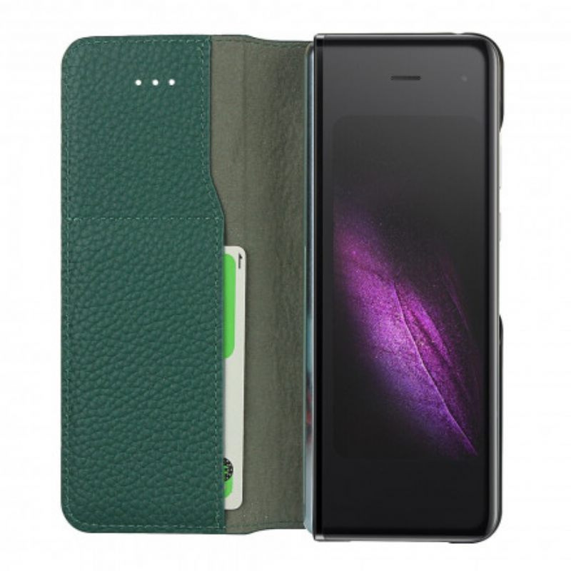 θηκη κινητου Samsung Galaxy Z Fold 2 Θήκη Flip Γνήσιο Δέρμα Litchi