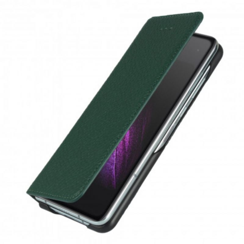 θηκη κινητου Samsung Galaxy Z Fold 2 Θήκη Flip Γνήσιο Δέρμα Litchi