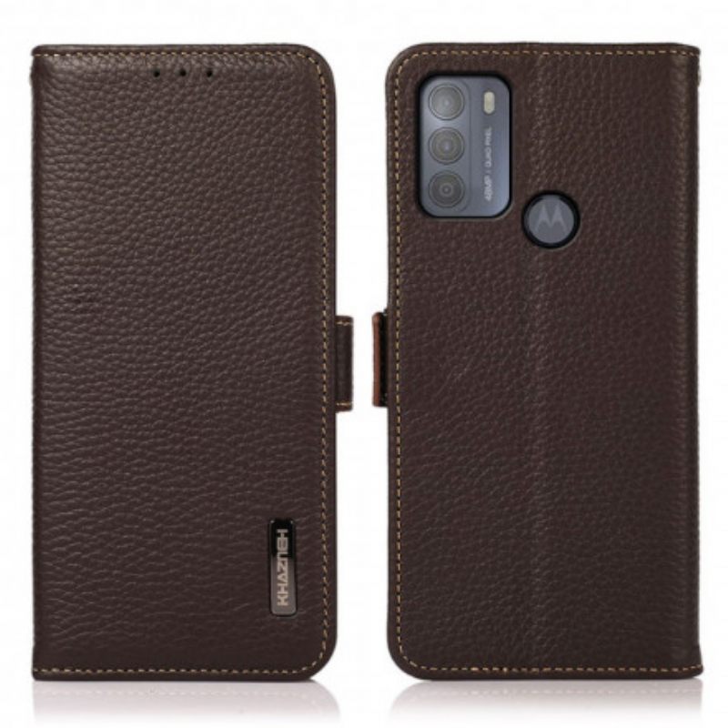 Κάλυμμα Moto G50 Litchi Leather Khazneh Rfid