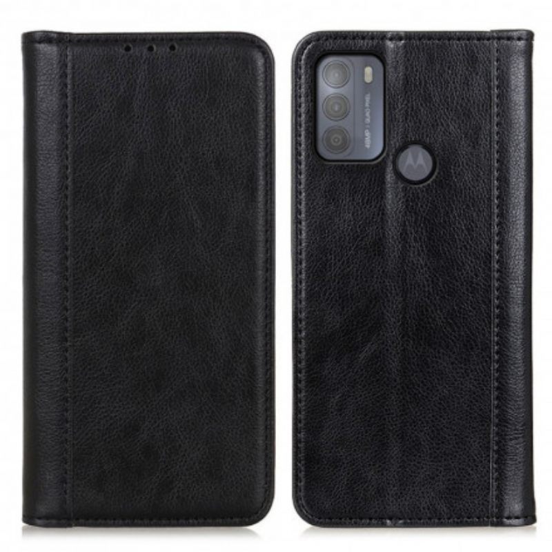 θηκη κινητου Moto G50 Θήκη Flip Έκδοση Litchi Split Leather