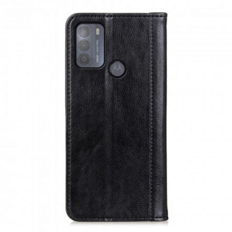 θηκη κινητου Moto G50 Θήκη Flip Έκδοση Litchi Split Leather