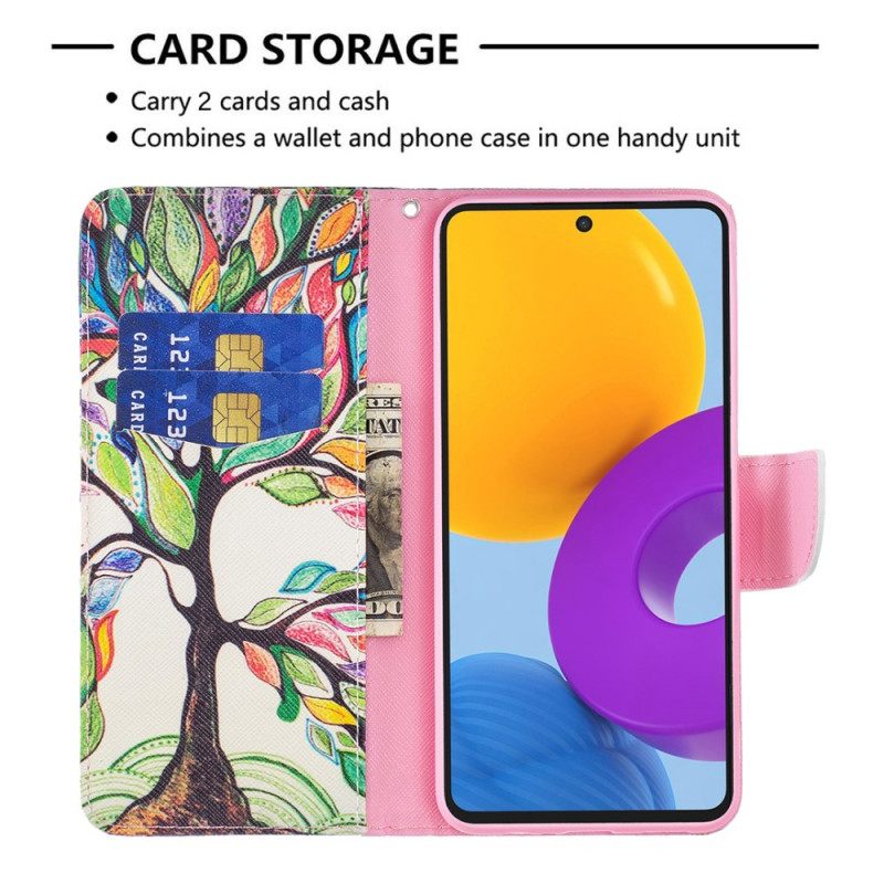 δερματινη θηκη Samsung Galaxy M52 5G Rainbow Tree