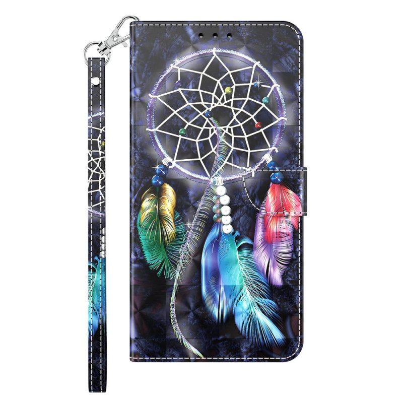 Θήκη Flip iPhone 14 με κορδονι Strap Dream Catcher