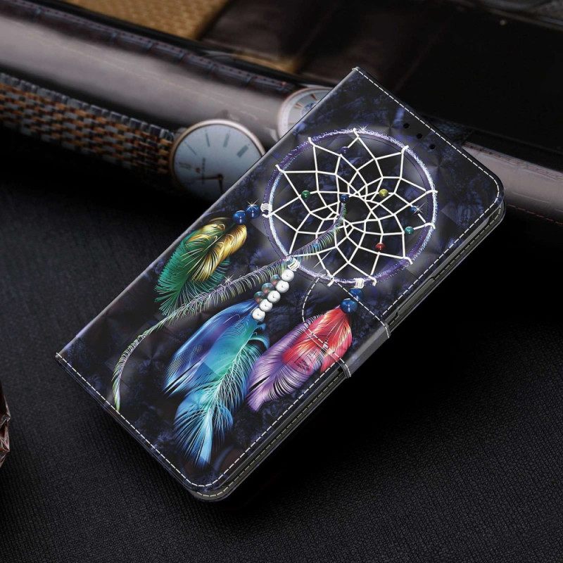 Θήκη Flip iPhone 14 με κορδονι Strap Dream Catcher