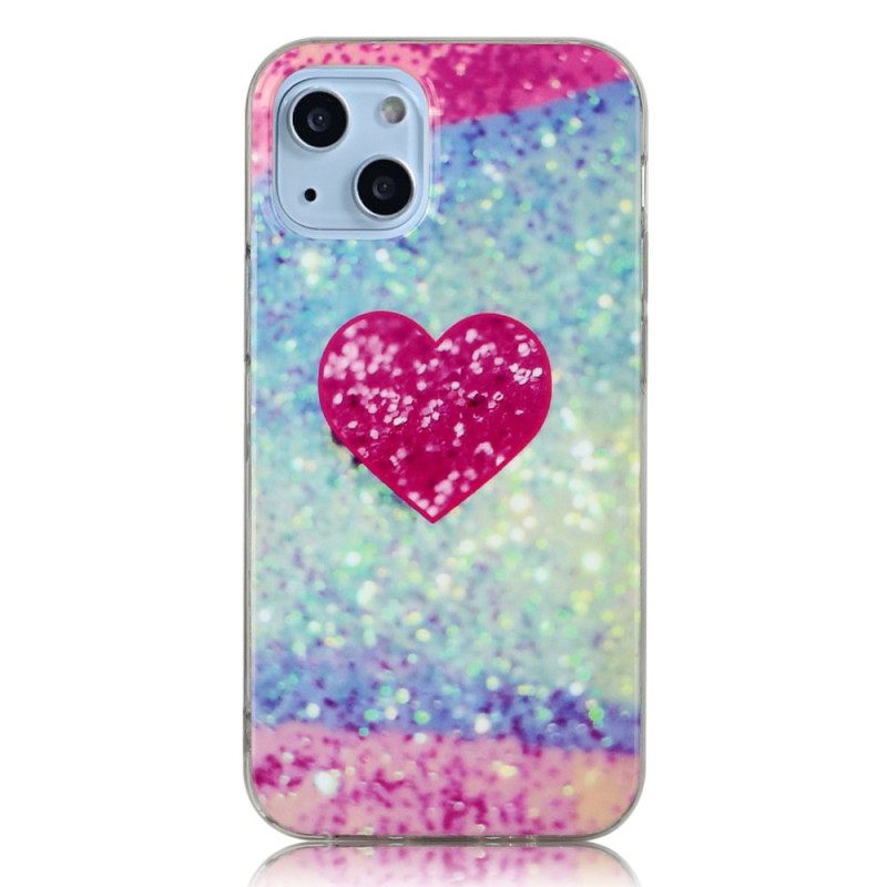 Θήκη iPhone 14 Glitter Heart