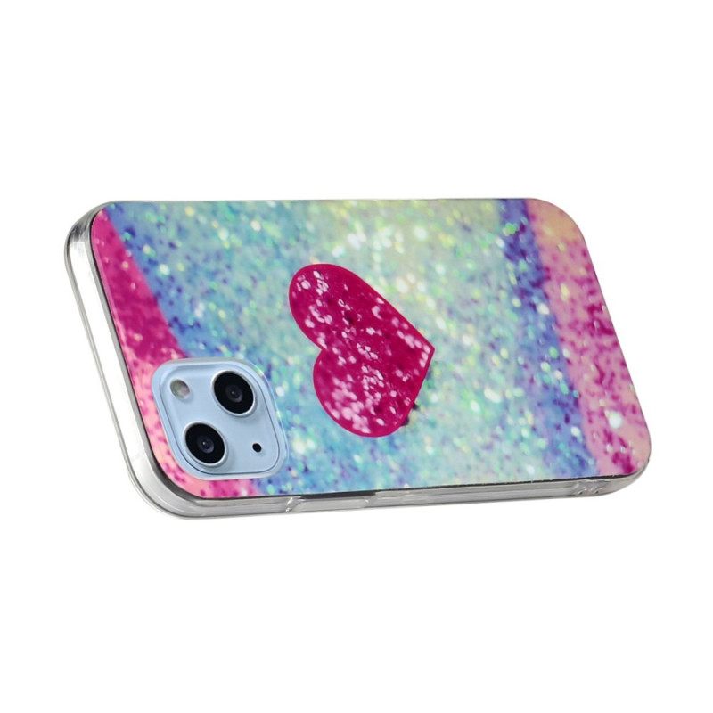 Θήκη iPhone 14 Glitter Heart