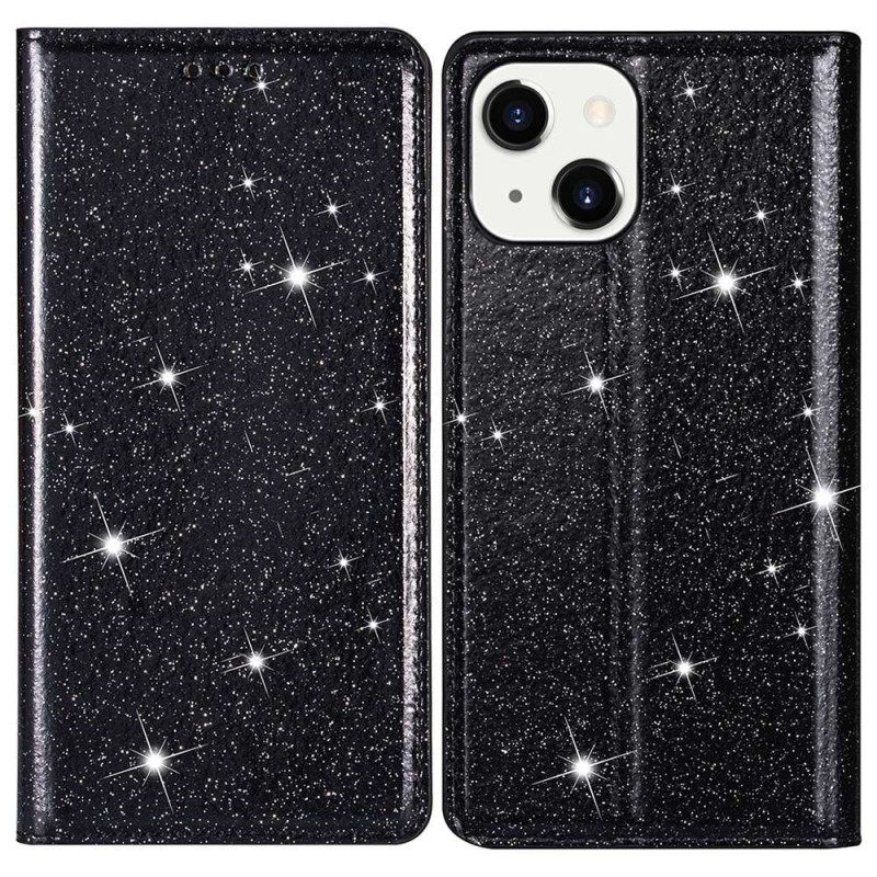 θηκη κινητου iPhone 14 Θήκη Flip Στυλ Glitter