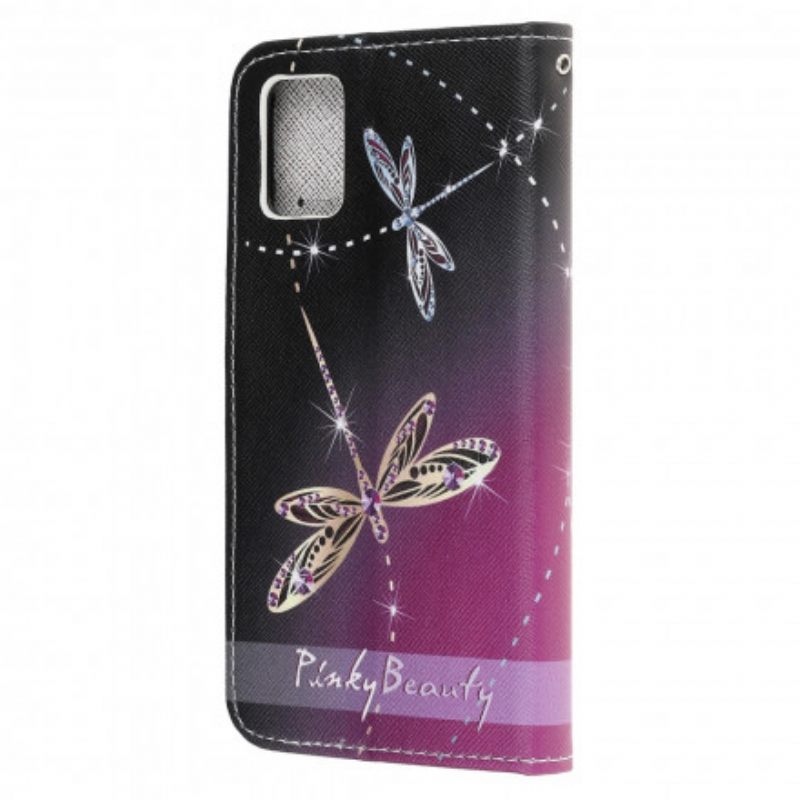 δερματινη θηκη Samsung Galaxy A32 5G με κορδονι Strappy Dragonflies