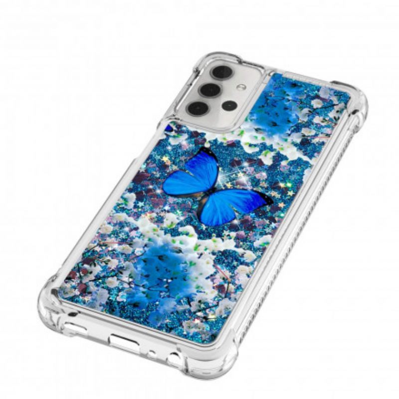 Θήκη Samsung Galaxy A32 5G Glitter Blue Butterflies