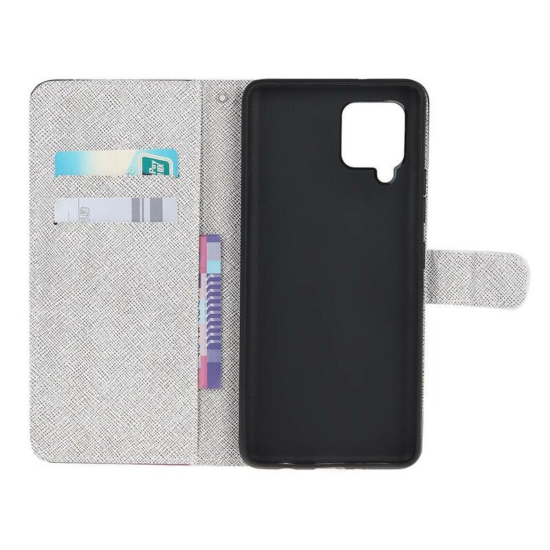 Κάλυμμα Samsung Galaxy M12 / A12 με κορδονι Λουλούδια Lunar Strap