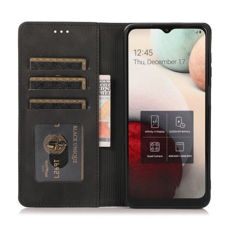 θηκη κινητου Samsung Galaxy M12 / A12 Θήκη Flip Εφέ Silky Touch Leather