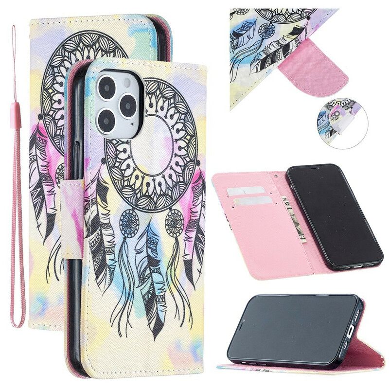 Θήκη Flip iPhone 12 / 12 Pro με κορδονι Strap Dream Catcher