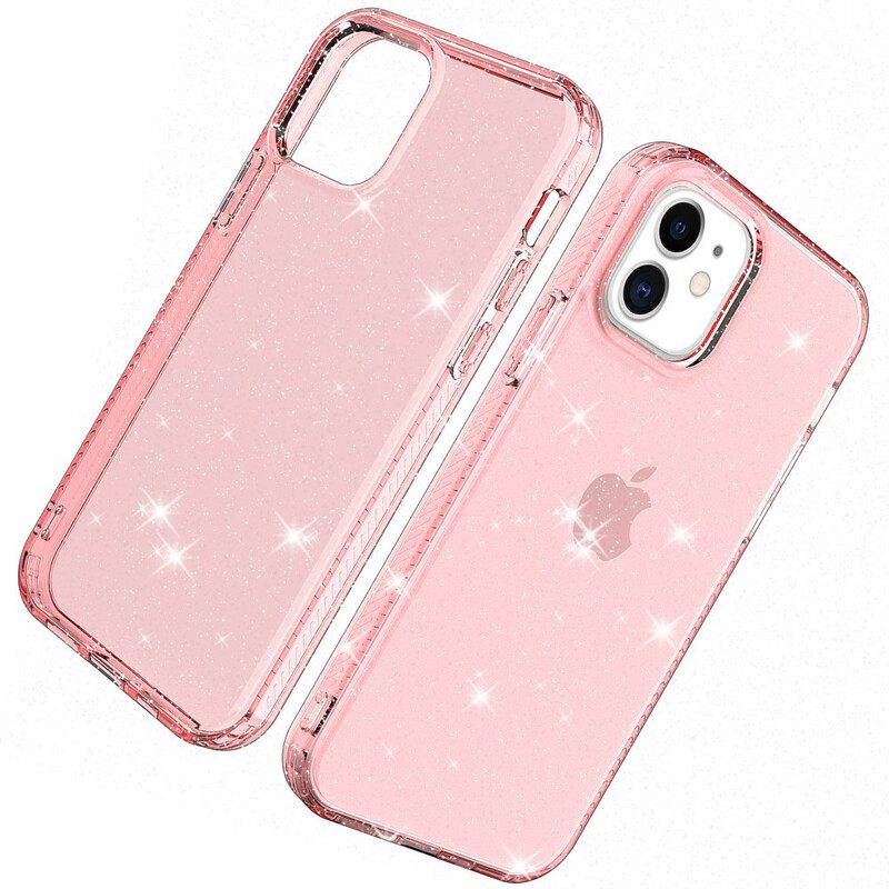 Θήκη iPhone 12 / 12 Pro Clear Glitter Ενισχυμένο