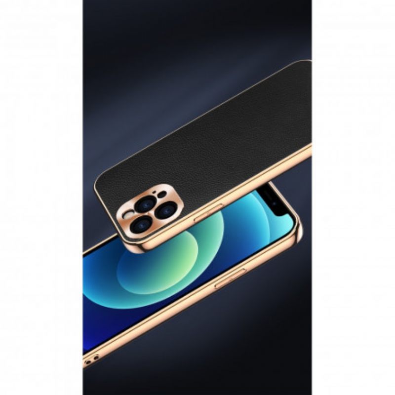 Θήκη iPhone 12 / 12 Pro προστασίας Προστασία Μονάδας Φωτογραφιών Από Γνήσιο Δέρμα