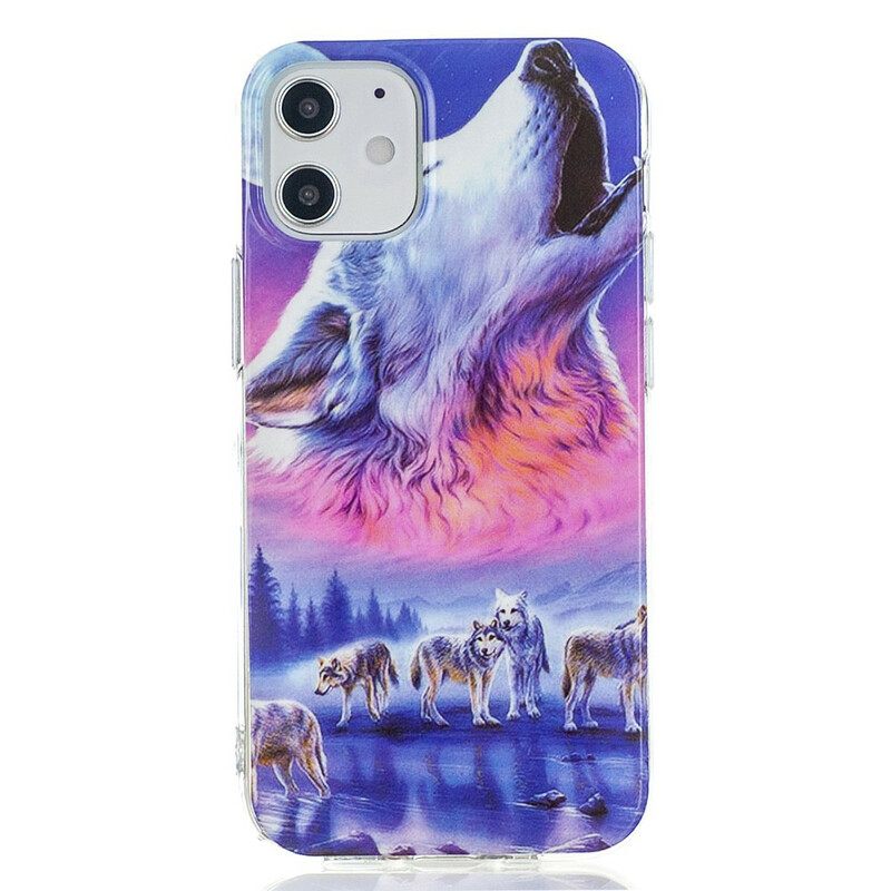 Θήκη iPhone 12 / 12 Pro Σειρά Fluorescent Wolf