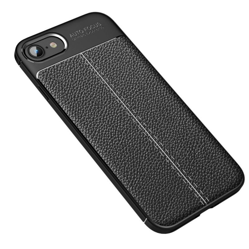 Θήκη iPhone SE 3 / SE 2 / 8 / 7 Litchi Double Line Faux Leather