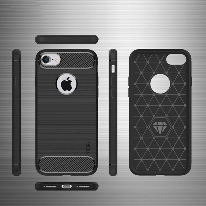 Θήκη iPhone SE 3 / SE 2 / 8 / 7 Mofi Brushed Carbon Fiber