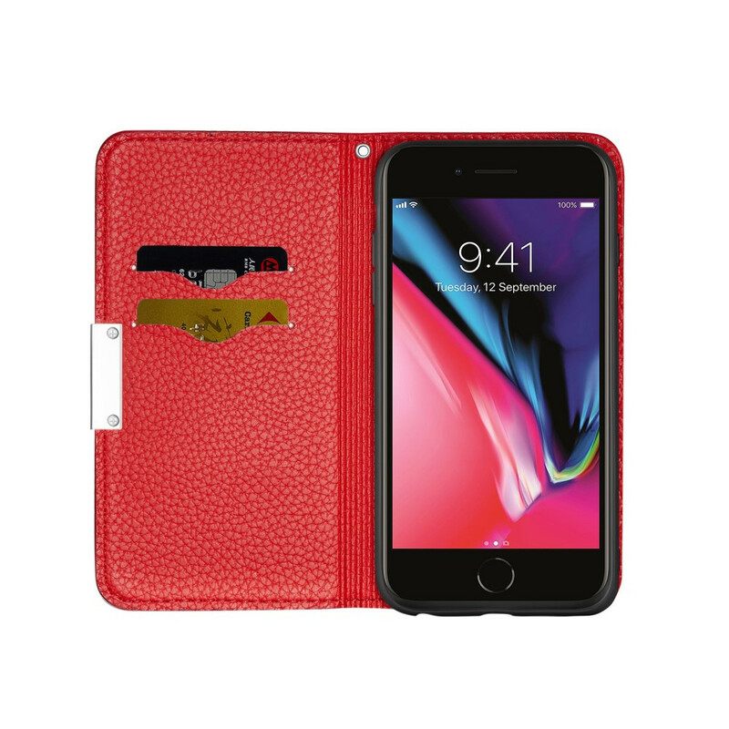 θηκη κινητου iPhone SE 3 / SE 2 / 8 / 7 Θήκη Flip Litchi Ultra Chic Faux Leather