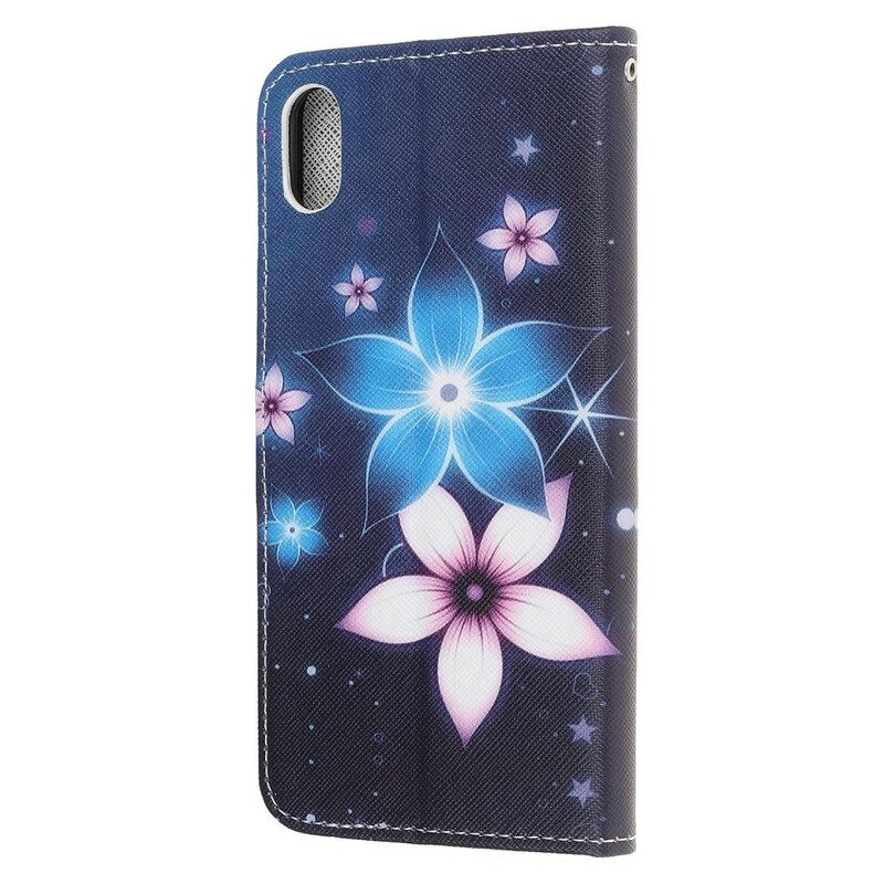 δερματινη θηκη iPhone XR με κορδονι Lunar Strap Flowers