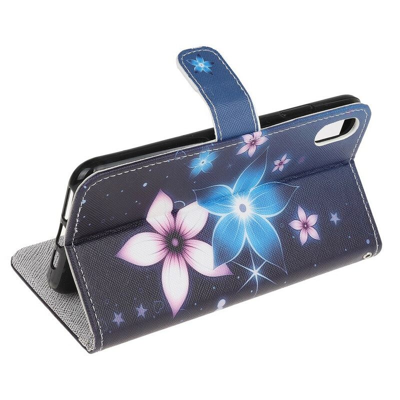 δερματινη θηκη iPhone XR με κορδονι Lunar Strap Flowers