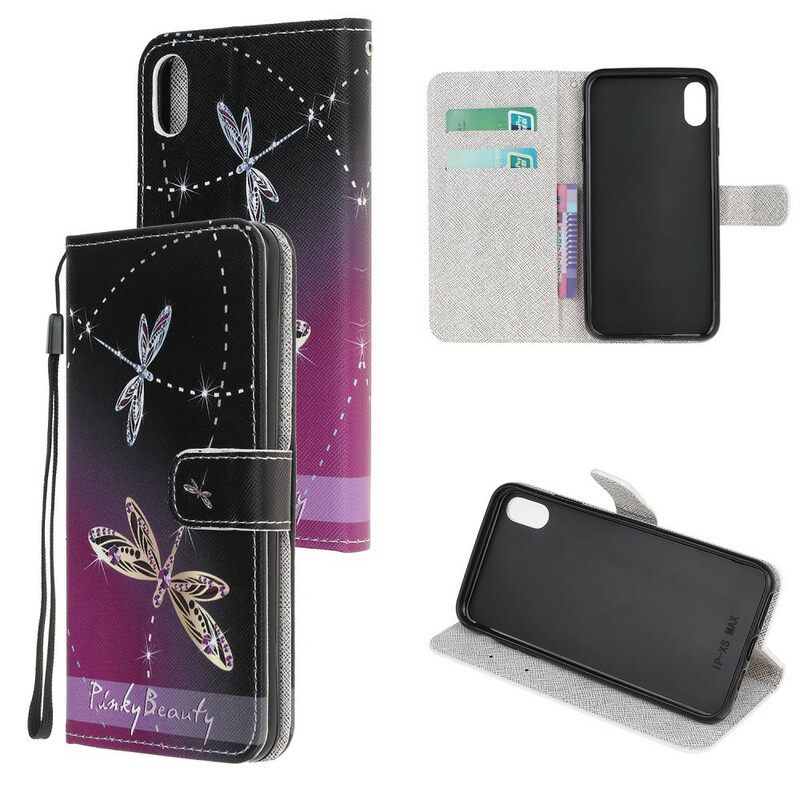 Κάλυμμα iPhone XR με κορδονι Strappy Dragonflies