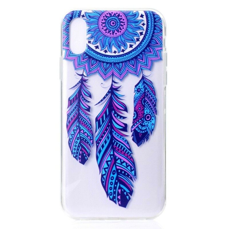 Θήκη iPhone XR Διαφανή Dream Catcher Blue Feathers