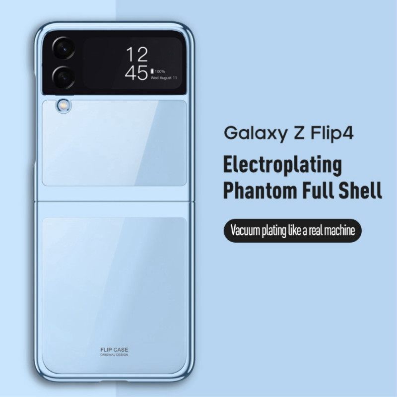 θηκη κινητου Samsung Galaxy Z Flip 4 Θήκη Flip Διαφανές Μεταλλικό Περίγραμμα