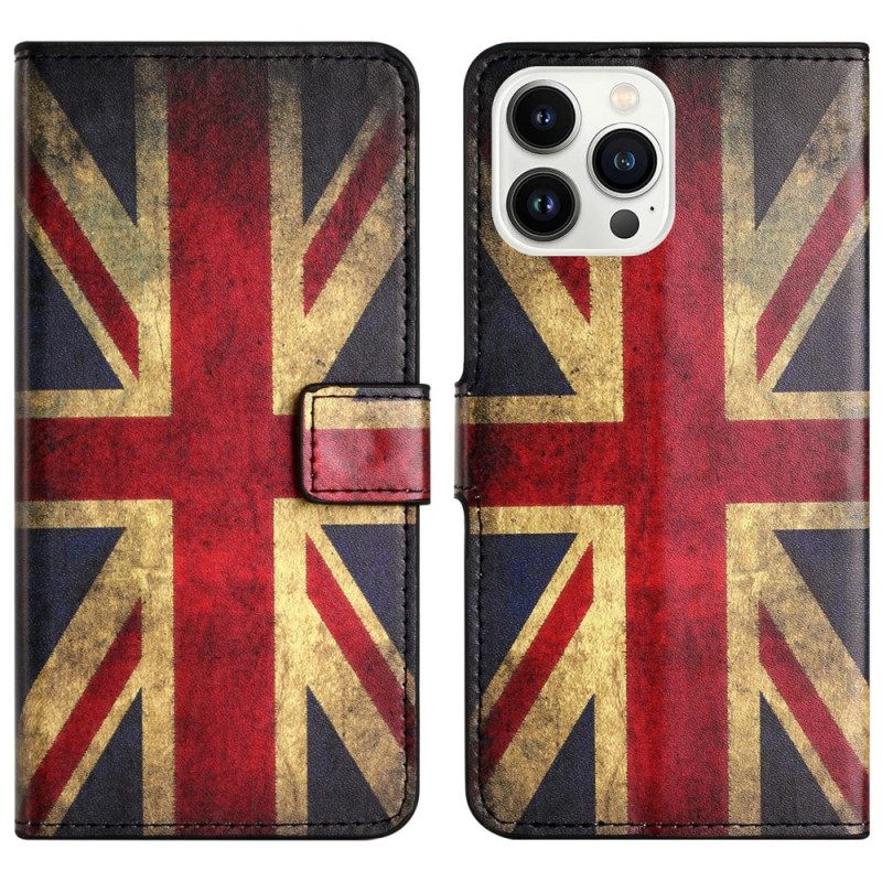 Δερματινη Θηκη iPhone 16 Pro Max Σημαία Union Jack