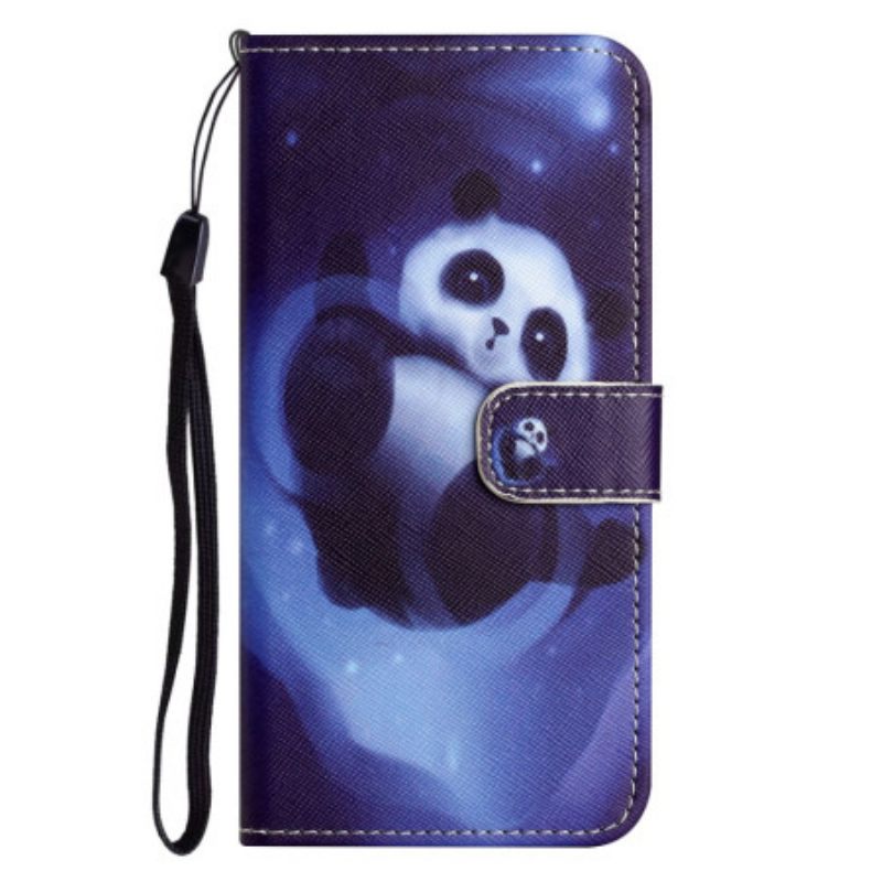 Δερματινη Θηκη iPhone 16 Pro Max Space Panda Strap