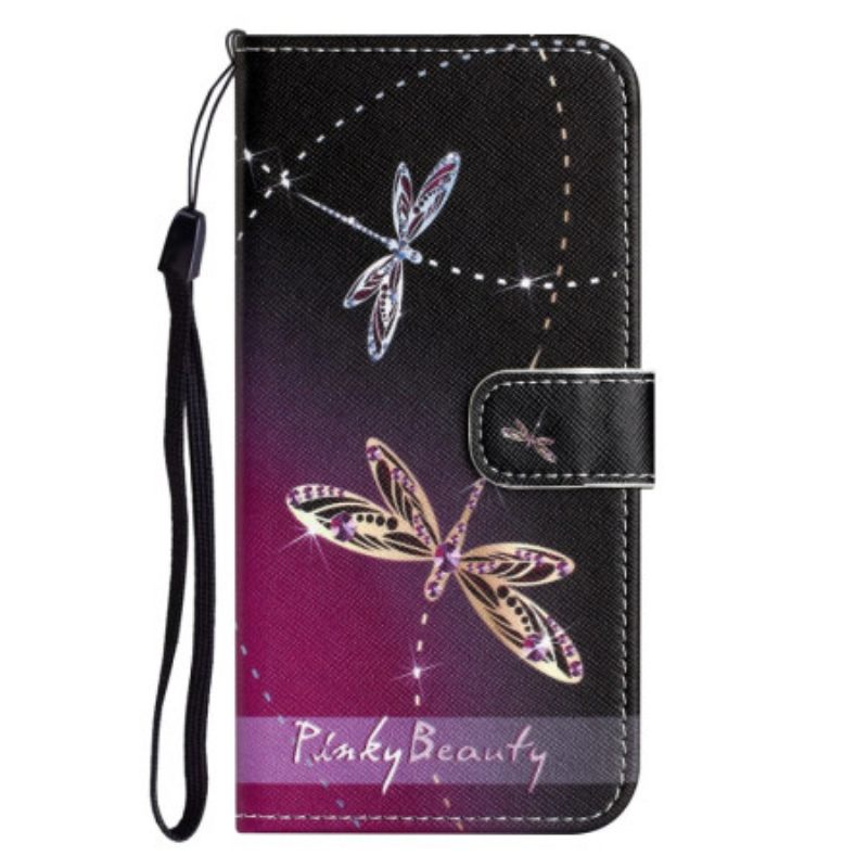 Δερματινη Θηκη iPhone 16 Pro Max Strap-on Dragonflies