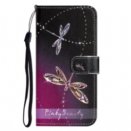 Δερματινη Θηκη iPhone 16 Pro Max Strap-on Dragonflies