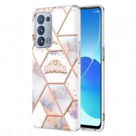 θηκη κινητου Oppo Reno 6 Pro 5G Γεωμετρικό Σχέδιο Από Μάρμαρο Και Λουλούδια