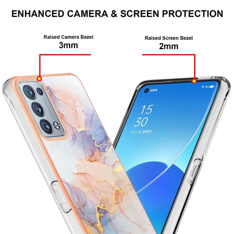 Θήκη Oppo Reno 6 Pro 5G Ροζ Μαρμάρινο Σχέδιο