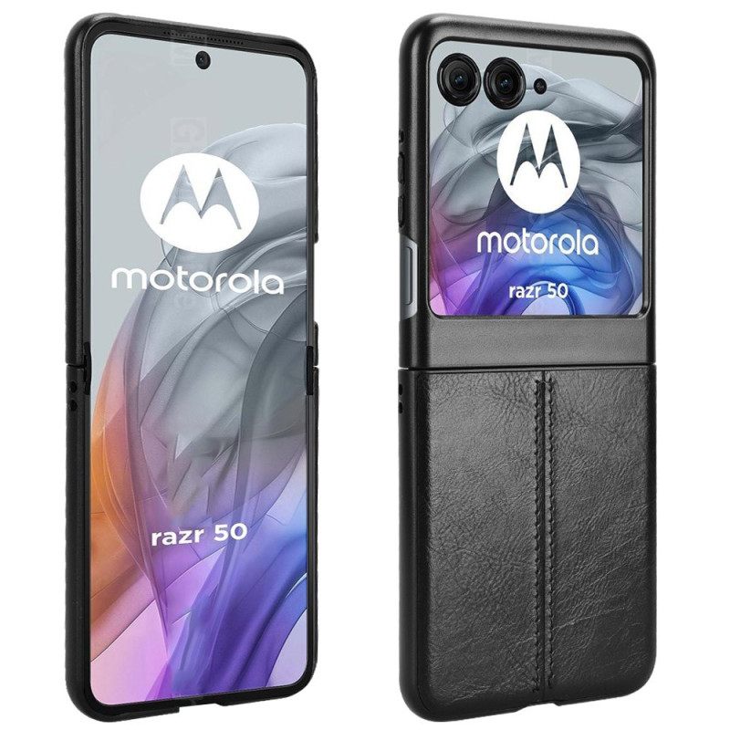 Κάλυμμα Motorola Razr 50 Ραφή Απομίμησης Δέρματος