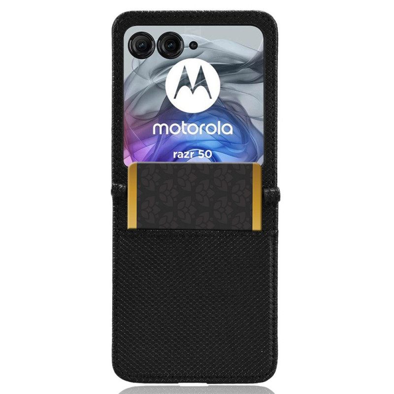 Κάλυμμα Motorola Razr 50 Θήκη Κάρτας Bi-texture