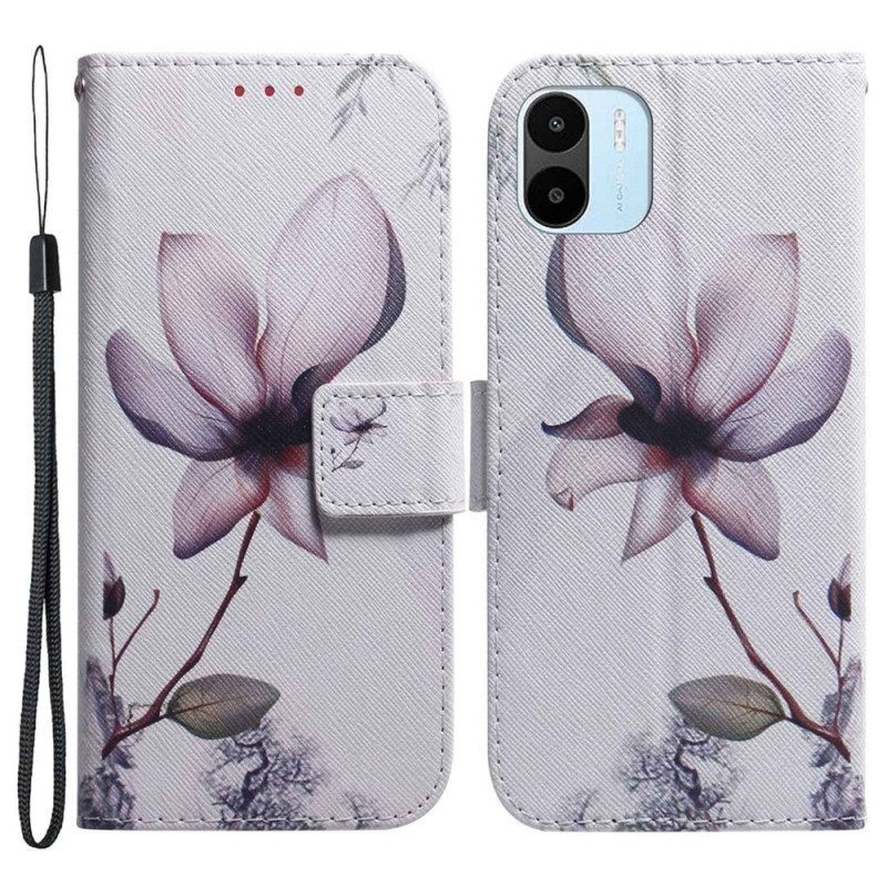 δερματινη θηκη Xiaomi Redmi A1 Flower Dusty Pink