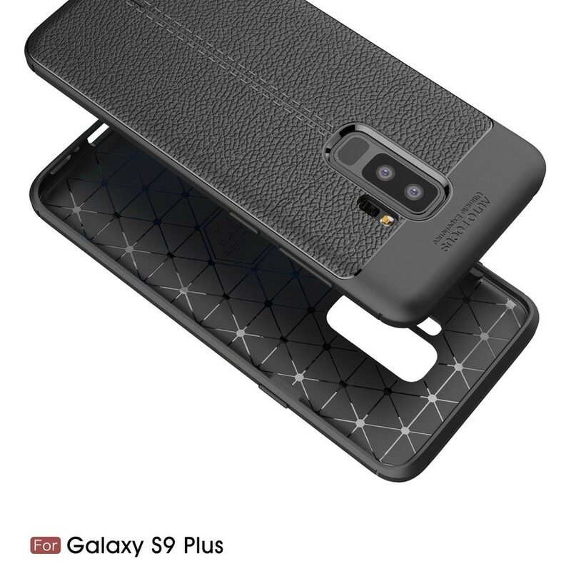 Θήκη Samsung Galaxy S9 Plus Δερμάτινο Εφέ Litchi Διπλής Γραμμής