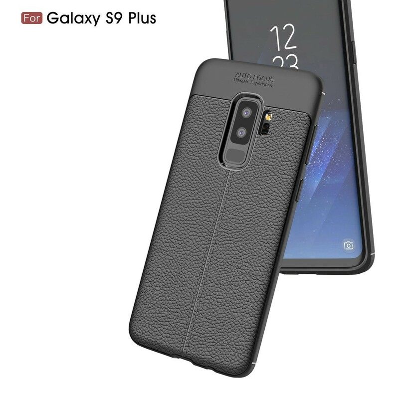 Θήκη Samsung Galaxy S9 Plus Δερμάτινο Εφέ Litchi Διπλής Γραμμής