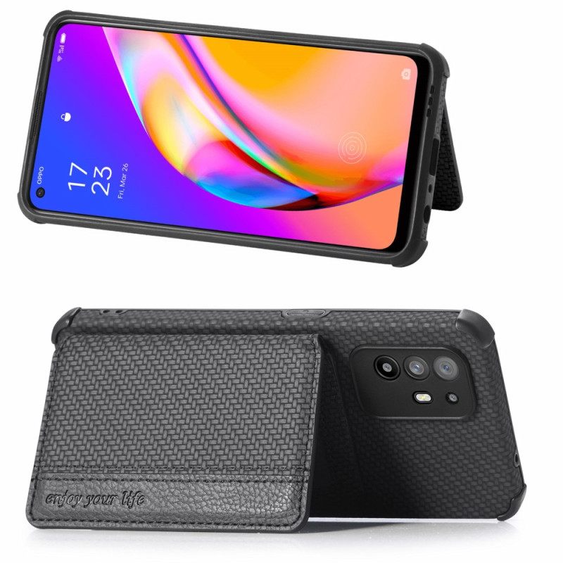 Θήκη Oppo A94 5G Κάτοχος Κάρτας Carbon Fiber