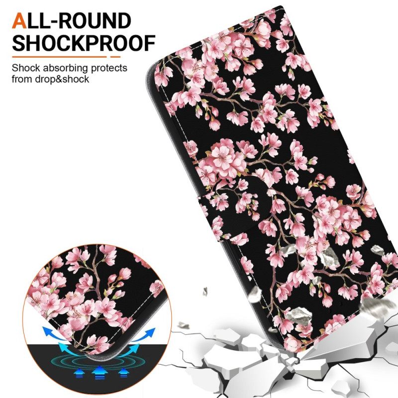 Δερματινη Θηκη Motorola Edge 50 Neo Plum Blossoms