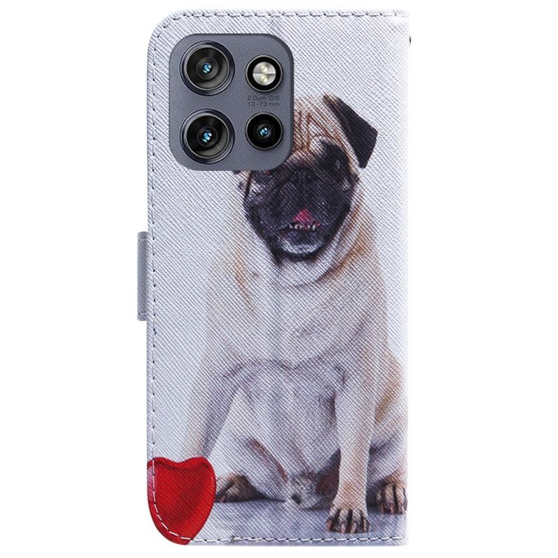 Δερματινη Θηκη Motorola Edge 50 Neo Pug Dog