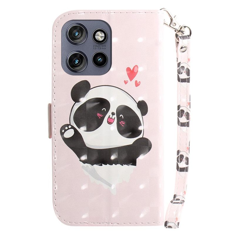 Θηκη Κινητου Motorola Edge 50 Neo Θήκες Κινητών Panda Love With Strap