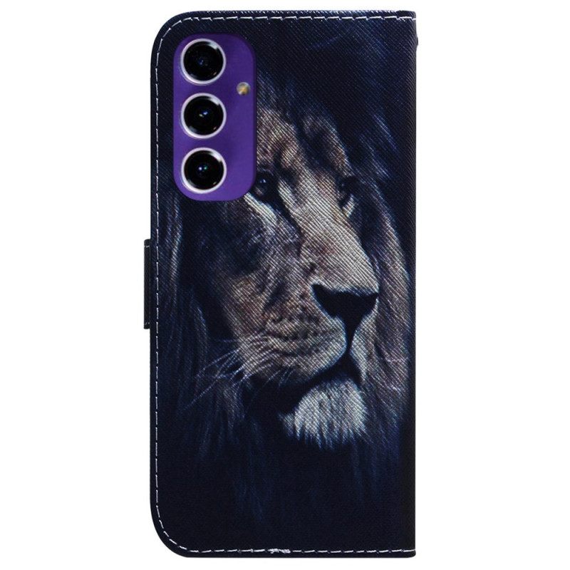 Δερματινη Θηκη Samsung Galaxy S24 Fe Dreaming Lion