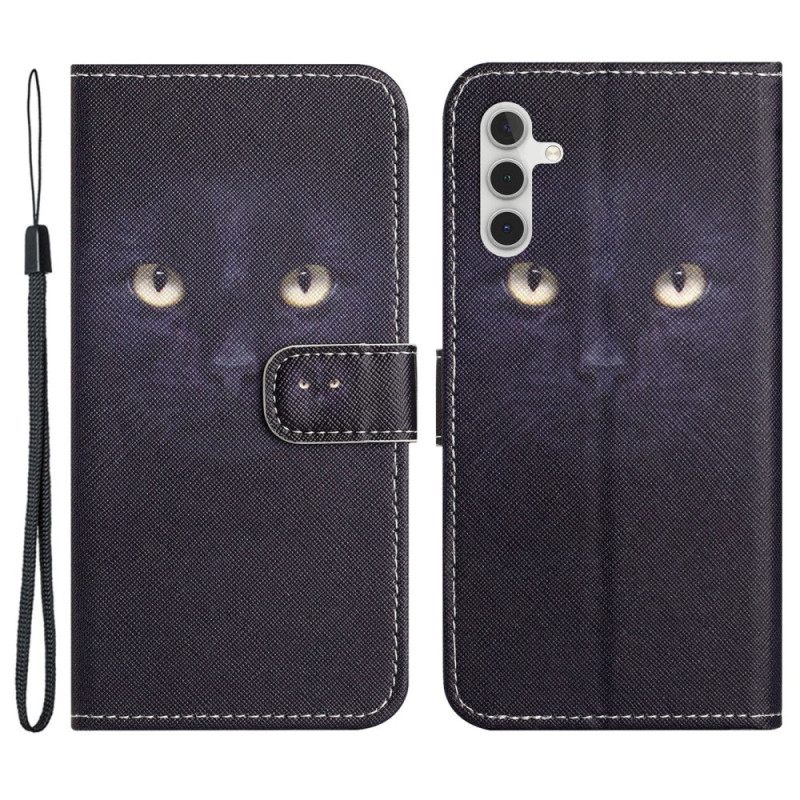 Δερματινη Θηκη Samsung Galaxy S24 Fe Strappy Cat Eyes