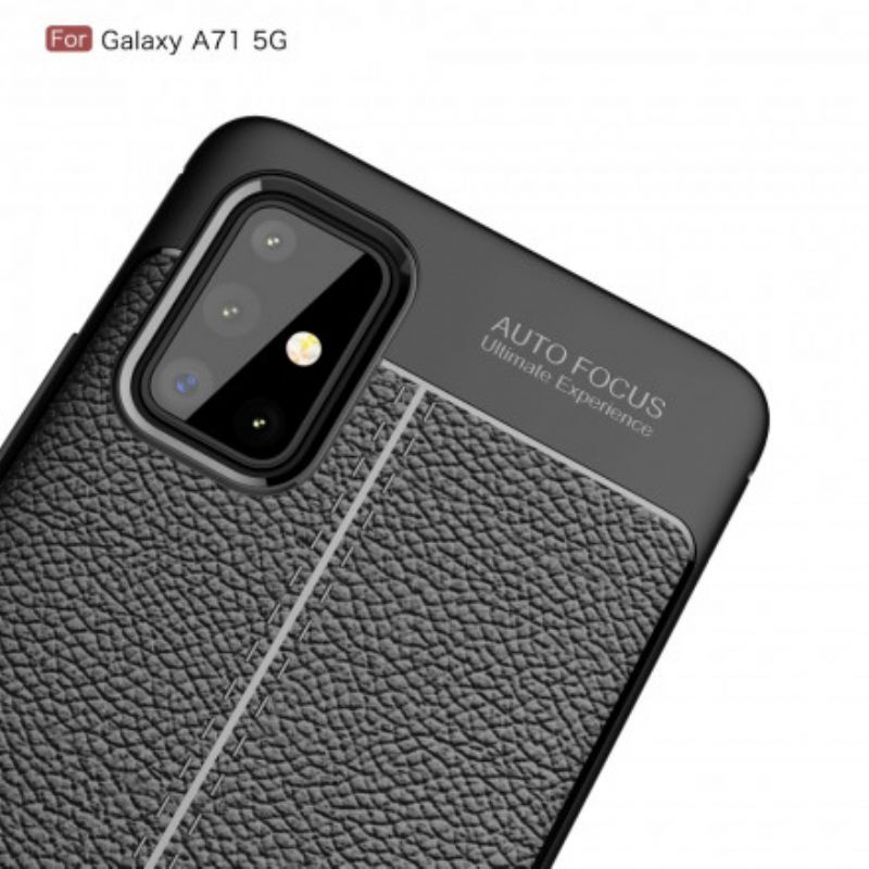 Θήκη Samsung Galaxy A71 5G Δερμάτινο Εφέ Litchi Double Line