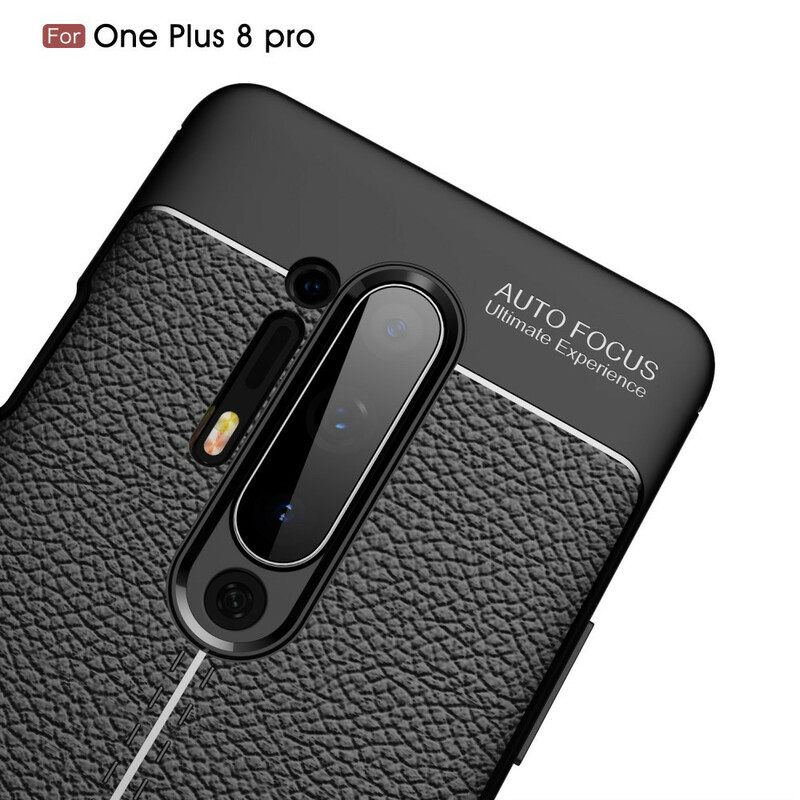 θηκη κινητου OnePlus 8 Pro Δερμάτινο Εφέ Litchi Διπλής Γραμμής