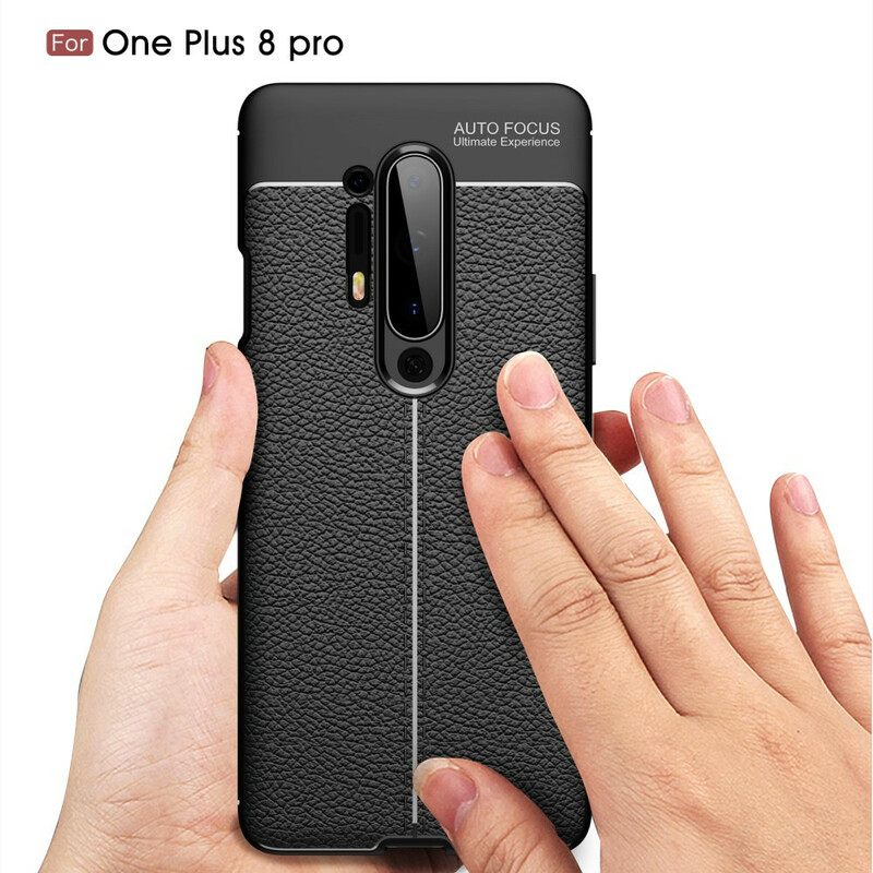 θηκη κινητου OnePlus 8 Pro Δερμάτινο Εφέ Litchi Διπλής Γραμμής